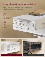 Reguliuojamo aukščio elektrinis stalas | 60 x 120 x (72-120) cm | Balta