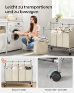 Skalbinių krepšiai | 4 skyriai rūšiavimui | Smėlio spalvos | 4 x 35 L