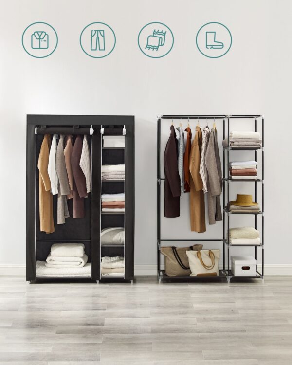 Medžiaginė spinta 175 x 110 cm juoda