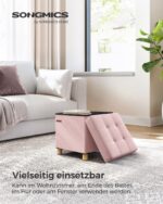 Tvirtas lengvas Minkštasuolis 38 x 38 x 40 cm su daiktadėže pastelinės rožinės spalvos