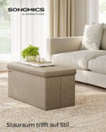 Tvirtas lengvas Minkštasuolis su daiktadėže | Rusva