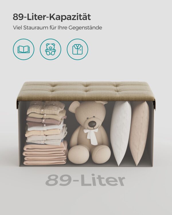 Tvirtas lengvas Minkštasuolis su daiktadėže | Rusva