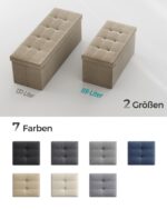 Tvirtas lengvas Minkštasuolis su daiktadėže | Rusva