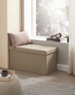 Tvirtas lengvas Minkštasuolis su daiktadėže | Rusva