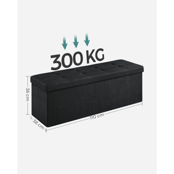 Tvirtas lengvas Minkštasuolis | 300 kg |  110 x 38 x 38 cm | Juoda