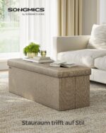 Tvirtas lengvas Minkštasuolis su daiktadėže 110 cm | Rusva