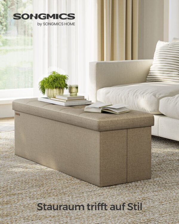 Tvirtas lengvas Minkštasuolis su daiktadėže 110 cm | Rusva