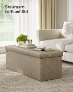 Tvirtas lengvas Minkštasuolis su daiktadėže 110 cm | Rusva