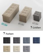 Tvirtas lengvas Minkštasuolis su daiktadėže 110 cm | Rusva