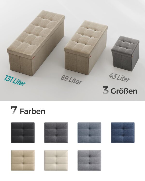 Tvirtas lengvas Minkštasuolis su daiktadėže 110 cm | Rusva