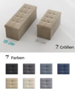 Tvirtas lengvas Minkštasuolis su daiktadėže 110 cm | Rusva