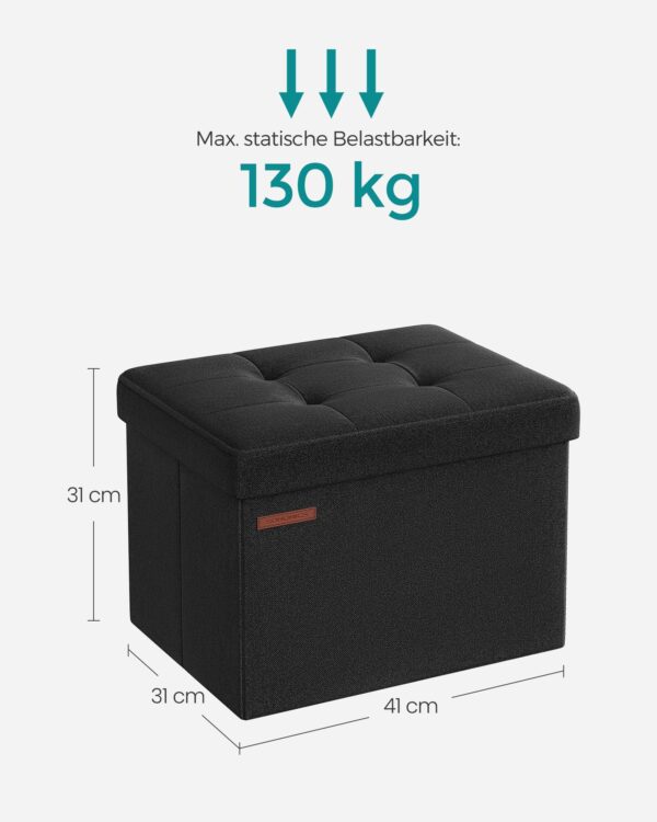 Minkštasuolis su daiktadėže | 41 x 31 x 31 cm | Juoda