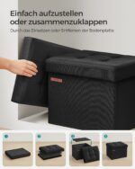 Minkštasuolis su daiktadėže | 41 x 31 x 31 cm | Juoda