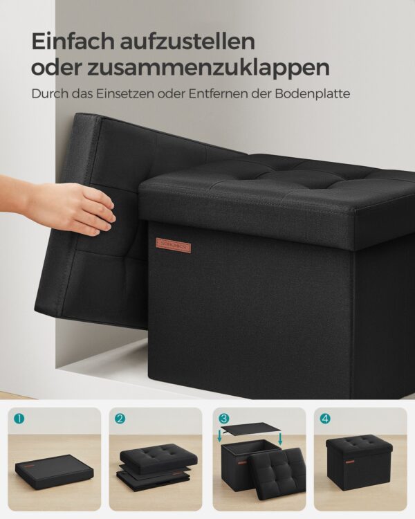 Minkštasuolis su daiktadėže | 41 x 31 x 31 cm | Juoda