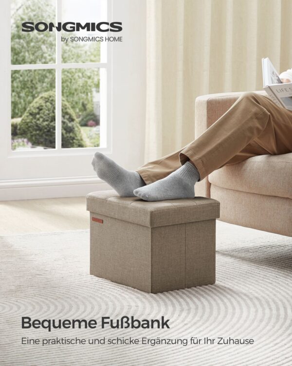 Minkštasuolis su daiktadėže | 41 x 31 x 31 cm | Rusva