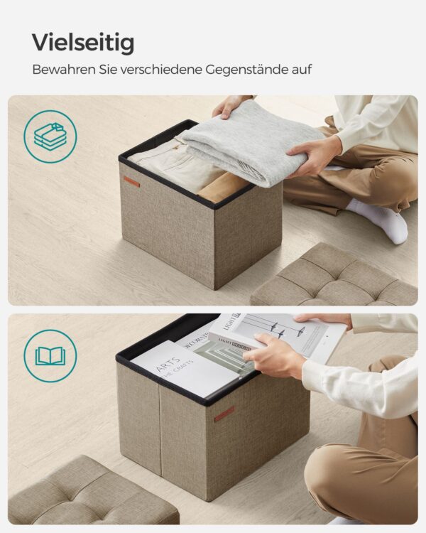 Minkštasuolis su daiktadėže | 41 x 31 x 31 cm | Rusva