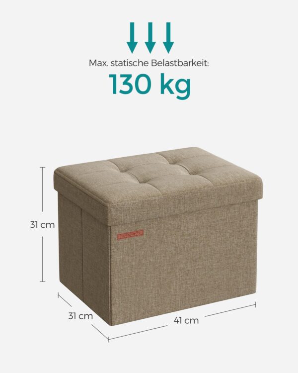 Minkštasuolis su daiktadėže | 41 x 31 x 31 cm | Rusva