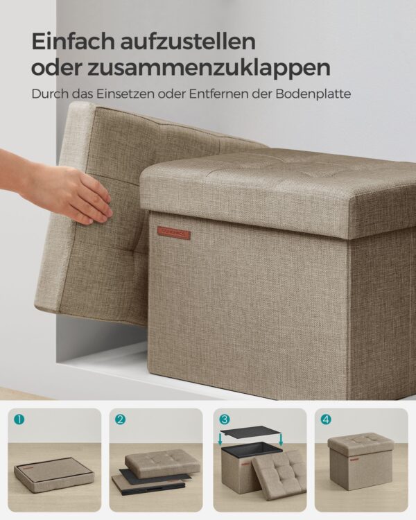 Minkštasuolis su daiktadėže | 41 x 31 x 31 cm | Rusva