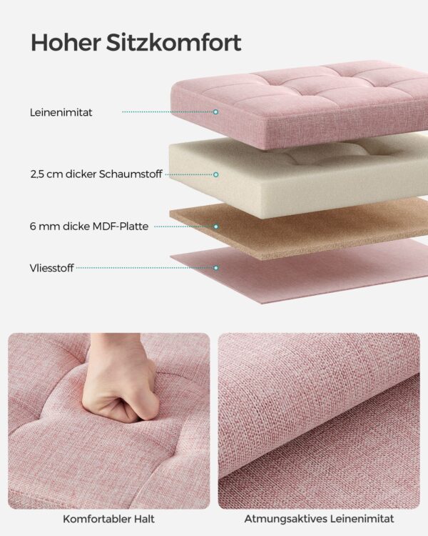 Minkštasuolis su daiktadėže | 41 x 31 x 31 cm | Rožinė