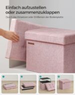 Minkštasuolis su daiktadėže | 41 x 31 x 31 cm | Rožinė