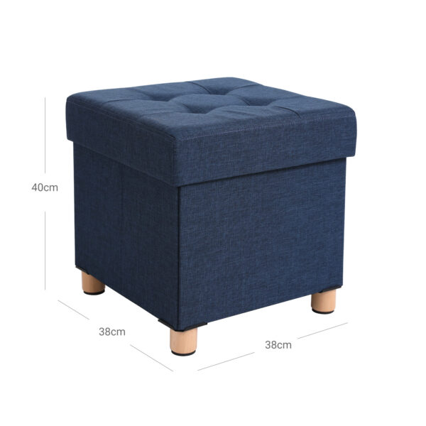 Tvirtas lengvas pufas ant  kojelių | 300 kg | 40 x 38 x 38 cm | Mėlyna