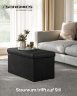 Tvirtas lengvas Minkštasuolis su daiktadėže | Juoda