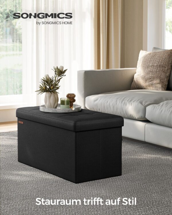 Tvirtas lengvas Minkštasuolis su daiktadėže | Juoda