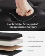 Tvirtas lengvas Minkštasuolis su daiktadėže | Juoda