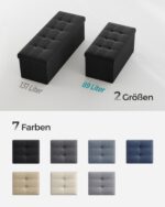 Tvirtas lengvas Minkštasuolis su daiktadėže | Juoda