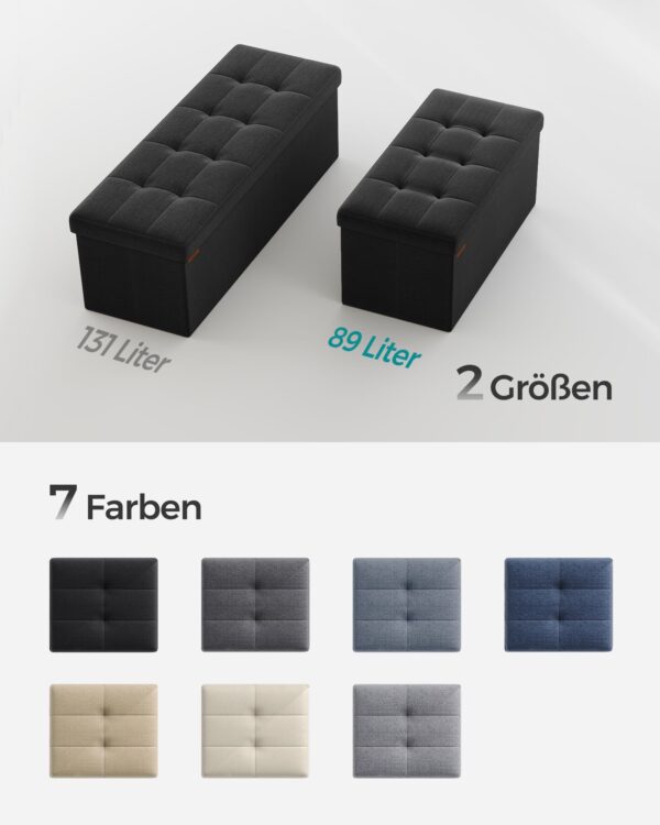 Tvirtas lengvas Minkštasuolis su daiktadėže | Juoda