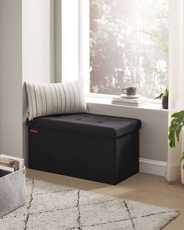 Tvirtas lengvas Minkštasuolis su daiktadėže | Juoda