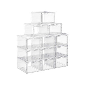 Skaidrios batų dėžutės | 12 porų | Sujungiamos kartu