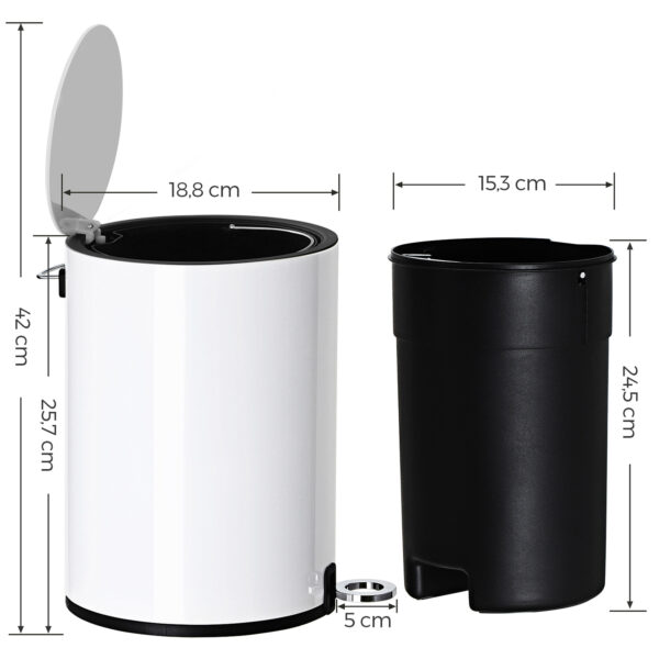 Maža vonios kambario atliekų šiukšliadėžė 3 L