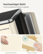 Atliekų rūšiavimo sistema 3 skyriai 3 x 18 l su dangčiu, smėlio spalvos