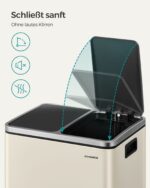 Atliekų rūšiavimo sistema 3 skyriai 3 x 18 l su dangčiu, smėlio spalvos