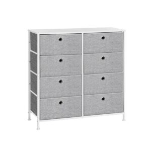 Komoda su 8 medžiaginiais stalčiais | Balta pilkšva