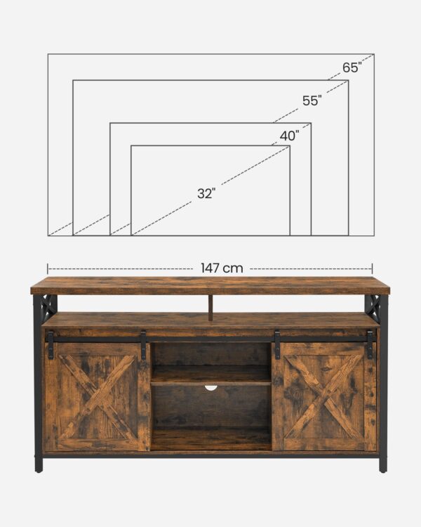 Sendintas TV staliukas | Stumdomos durelės | “Rustic” ruda