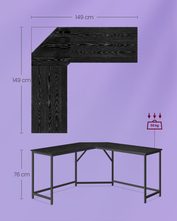 L formos stalas kampinis rašomasis stalas | 149 x 149 cm