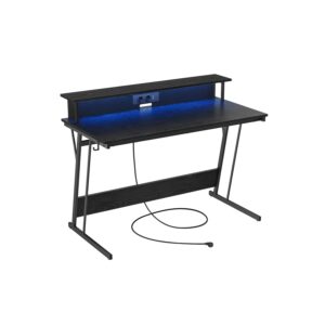 Rašomasis stalas su lentyna ekranui  60 x  120 cm | LED | USB ir elektros lizdai