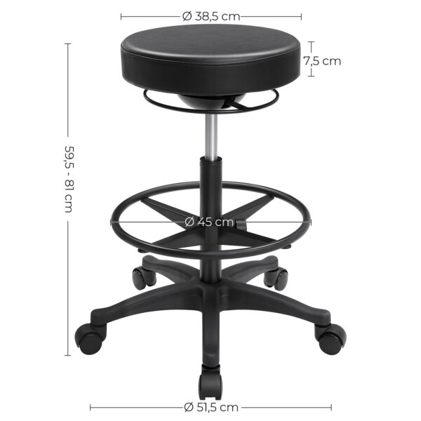 Biuro taburetė 59,5-81 cm juoda