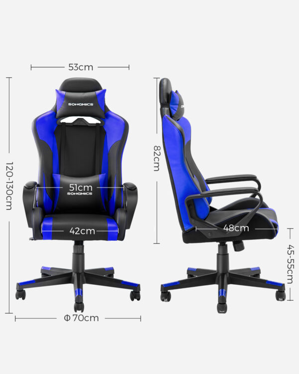 Žaidimų kėdė, ergonomiškas nuimamas galvos atlošas