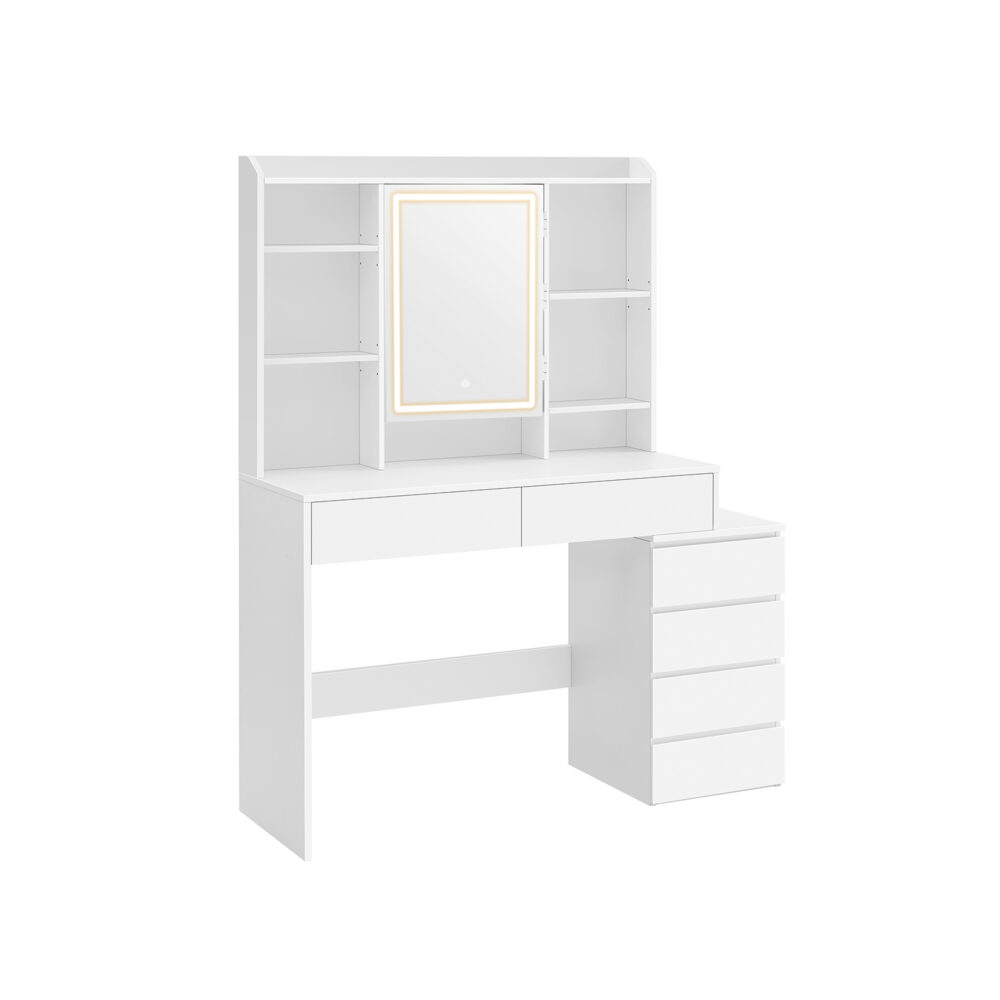 RDT624W01-1-1 Erdvus kosmetinis staliukas | LED apšvietimas | 6 stalčiai | 117,5 cm