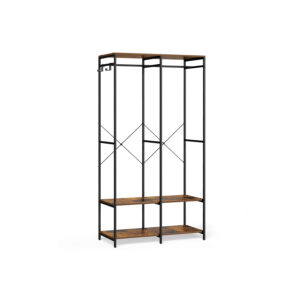 Atvira rūbų spinta su drabužių skersiniais pakaboms | Ruda Juoda