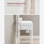 Kosmetinis staliukas | Kėdutė | Laikikliai | Atlenkiamas veidrodis | Balta