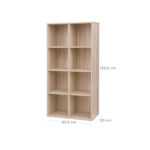 Kompaktiška Vertikali-Horizontali Knygų lentyna |  65,5 x 30 x 129,5 cm | Ruda