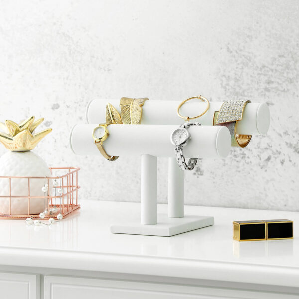 Juvelyrinių dirbinių stovas 2 ratukai Baltas