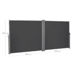 Dvigubas šoninis tentas 600 x 200 cm antracito spalvos