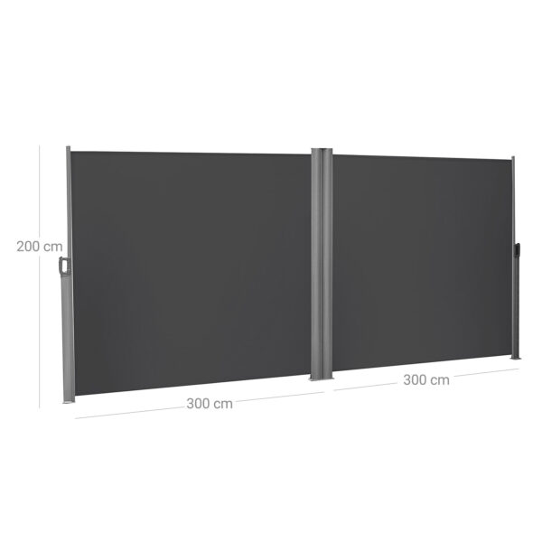 Dvigubas šoninis tentas 600 x 200 cm antracito spalvos