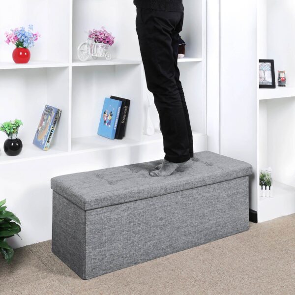 Pufas 110 cm margos šviesiai pilkos spalvos