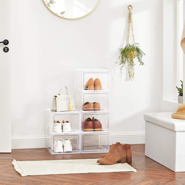 Batų dėžės baltos spalvos | 6 poros batų